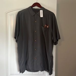 NWT Tommy Bahama Silk Embroidered Camp Shirt